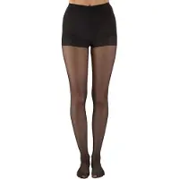 Pretty polly Panty - Naad - Animal Pattern Backseam - one size - 36/42 - Zwart
