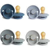 Frigg ROPE Fopspeen set 4 stuks Ocean Vieuw,Powder Blue,French Gray en Silver Gray 0-6 maand