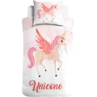 Little Monster Kinderdekbedovertrek Unicorn roze - katoen - 1-persoons