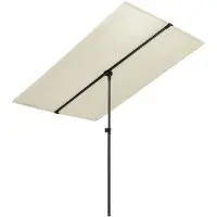 vidaXL Parasol met aluminium paal 2x1,5 m zandwit
