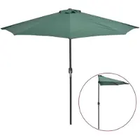 vidaXL Balkonparasol half met aluminium paal 270x144 cm groen
