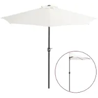 vidaXL Balkonparasol half met aluminium paal 270x144 cm zandkleurig