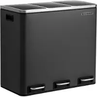 Nancy Nancy's Swanton 54L Prullenbak - Pedaalemmer - Recycling - 3 Compartimenten - Soft-Close - Binnenbakken - Draaghendels -