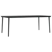 vidaXL Tuintafel 200x100x74 cm staal en glas zwart