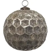 Clayre & Eef Kerstbal XL Ø 15 cm Bruin Glas Kerstdecoratie Bruin Kerstdecoratie