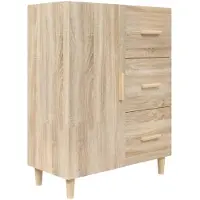 vidaXL Dressoir 69,5x34x90 cm bewerkt hout sonoma eikenkleurig