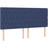 vidaXL Hoofdbord blauw 180x7x118/128 cm stof