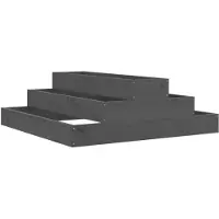 vidaXL Plantenbak 80x80x27 cm massief grenenhout grijs