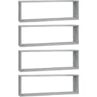 vidaXL Wandschappen kubus 4 st 80x15x26,5 cm bewerkt hout grijs sonoma