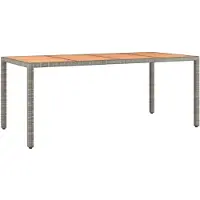 vidaXL Tuintafel met houten blad poly ratten en acaciahout grijs