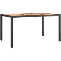 vidaXL Tuintafel met houten blad poly ratten en acaciahout zwart