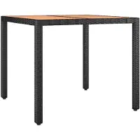 vidaXL Tuintafel met houten blad poly ratten en acaciahout zwart