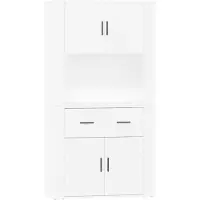 vidaXL Hoge kast bewerkt hout wit