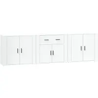 vidaXL Dressoirs 3 st bewerkt hout wit