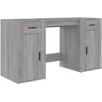 vidaXL Bureau met kast bewerkt hout grijs sonoma eikenkleurig