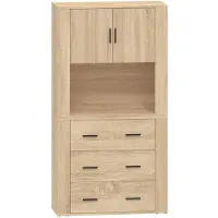 vidaXL Hoge kast bewerkt hout sonoma eikenkleurig
