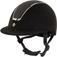 Br Rijhelm Omega Microfiber met Glitter top Black/Gunmetal - 52/54