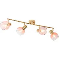 QAZQA Art Deco spot goud met roze glas 4-lichts - Vidro