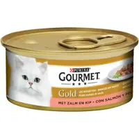 Gourmet Gold Kattenvoer Nat Fijne Hapjes Zalm - Kip 85 gr