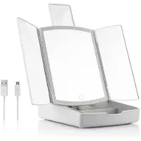 Huismerk Premium 3 in 1 Opvouwbare Ledspiegel Met Make-up Organiser Panomir - 38,5 x 33,5 x 29 cm