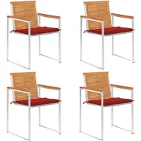 vidaXL Tuinstoelen 4 st met kussens massief acaciahout