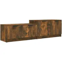 vidaXL Tv-meubel 158,5x36x45 cm bewerkt hout gerookt eikenkleurig