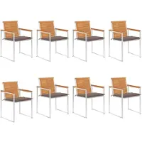 vidaXL Tuinstoelen 8 st met kussens massief acaciahout