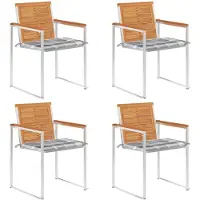 vidaXL Tuinstoelen 4 st met kussens massief acaciahout