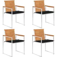 vidaXL Tuinstoelen 4 st met kussens massief acaciahout