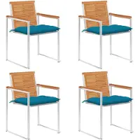 vidaXL Tuinstoelen 4 st met kussens massief acaciahout