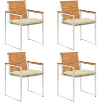 vidaXL Tuinstoelen 4 st met kussens massief acaciahout