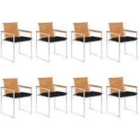 vidaXL Tuinstoelen 8 st met kussens massief acaciahout