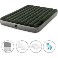 OEM luchtbedset - 2-Persoons - 152 x 203 x 25 cm - Groen - Met ingebouwde voetpomp + Accessoires