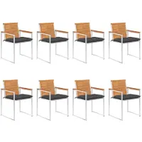 vidaXL Tuinstoelen 8 st met kussens massief acaciahout