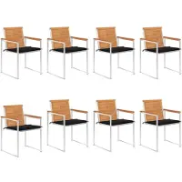 vidaXL Tuinstoelen 8 st met kussens massief acaciahout