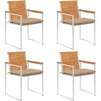 vidaXL Tuinstoelen 4 st met kussens massief acaciahout