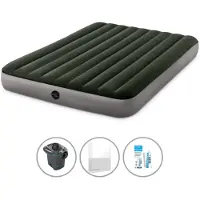 Intex Luchtbedset - 2-Persoons - 152 x 203 x 25 cm - Groen + Accessoires
