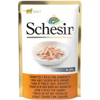 Schesir 12x Kattenvoer Tonijn - Kip - Garnaal in Gelei 85 gr