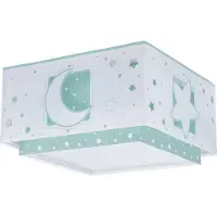 DALBER Vierkante plafondlamp Moonlight turquoise