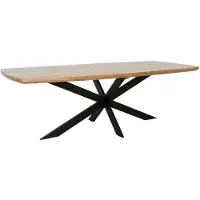LUX outdoor living Salo dining tuintafel 6 personen | hardhout + staal | teaklook | 240cm Deens ovaal - ovale tuintafel