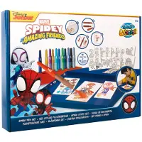 Canenco Marvel - Spidey and his Amazing Friends - Spray Pen Set Deluxe (SP22368) - Kleurstiften voor Kinderen - Tekenset met Gekleurde Pennen en Tekensjablonen