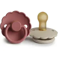 Frigg Fopspeen Daisy Latex, Cream / Powder Blush 0-6 maanden, 2 stuks