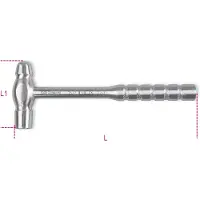 Beta 1377INOX 340 Bolbankhamers | ronde koppen | voor koper en tinsmederijen | vervaardigd uit roestvast staal - 013770634 013770634