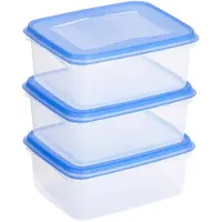 Sunware - Club Cuisine diepvriesdozenset set van 3 1,2L transparant blauw - 17,5 x 14 x 7 cm