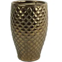 Countryfield Bloemenvaas Eldorado - terracotta - goud kleurig - D19 x H30 cm - Vazen