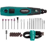 Vonroc Roterende multitool 4V | Incl. 31-delige accessoire set, oplader en opbergtas