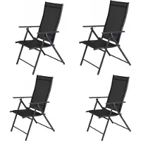 Pro Garden Vouwstoel/ Klapstoel/ Tuinstoel/ Campingstoel - 4 STUKS -59 X 108 cm - Metaal/polyester - Antraciet