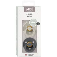BIBS Colour Symmetrische Fopspeen Sand/Iron Maat 1 | 2 stuks