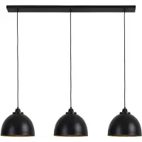 Light & Living Landelijke Hanglamp Kylie 3 Lichts Zwart