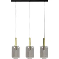 Light & Living Hanglamp 3L 100x22x32 cm LEKAR antiek brons+smoke glas